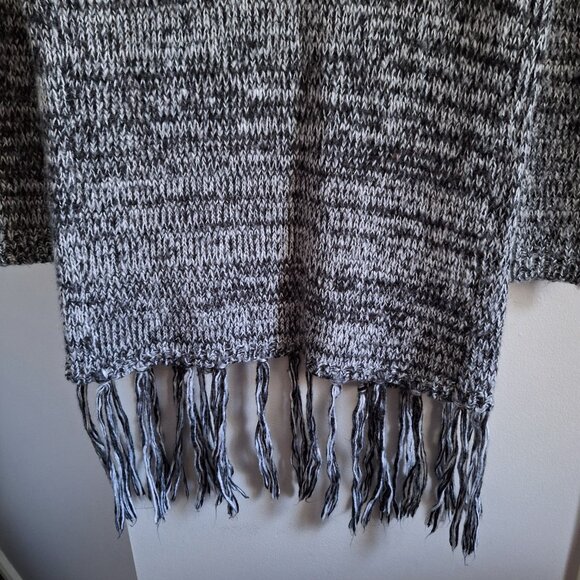 SWS Knitwear Black and White Marled Cardigan with Tassles - Picture 3 of 5